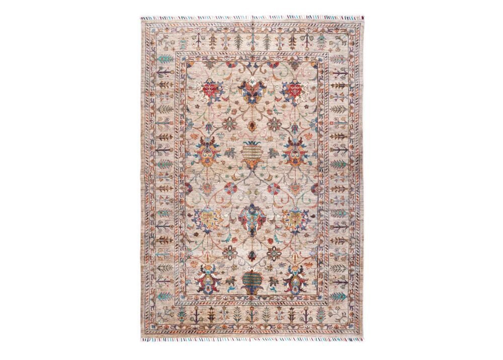 Traditional Sultani Large Beige Rug Oriental Pattern 8x5.8 ft - Rugs 1