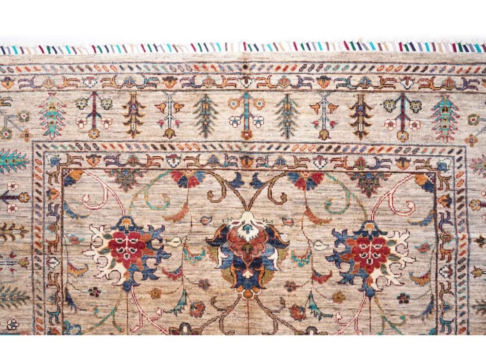 Traditional Sultani Large Beige Rug Oriental Pattern 8x5.8 ft - Rugs 1