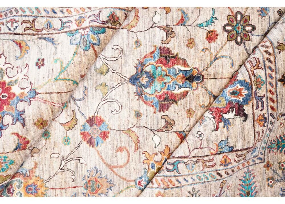 Traditional Sultani Large Beige Rug Oriental Pattern 8x5.8 ft - Rugs 1