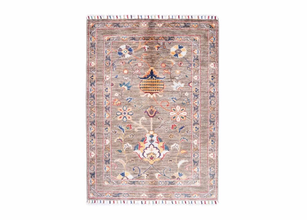 Traditional Sultani Rusic Floral Rug Hand-Knotted 4x2.8 ft - Rugs 1
