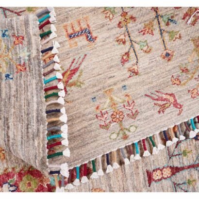 Traditional Tropical Rug Hand-Knotted Wool-Cotton 6.7x5 ft Sultani - Rugs 1