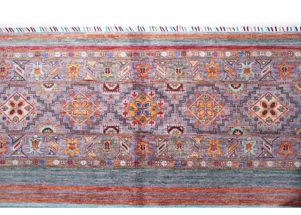 Wool Cotton Rug Stripped Pattern Traditional Horgin 7.9x5.7 ft - Rugs 1