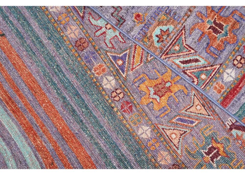 Wool Cotton Rug Stripped Pattern Traditional Horgin 7.9x5.7 ft - Rugs 1