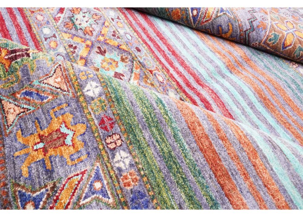 Wool Cotton Rug Stripped Pattern Traditional Horgin 7.9x5.7 ft - Rugs 1