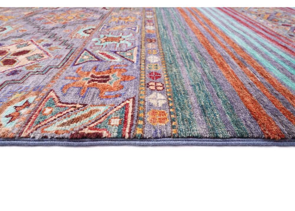Wool Cotton Rug Stripped Pattern Traditional Horgin 7.9x5.7 ft - Rugs 1