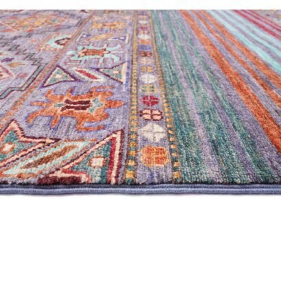Wool Cotton Rug Stripped Pattern Traditional Horgin 7.9x5.7 ft - Rugs 1