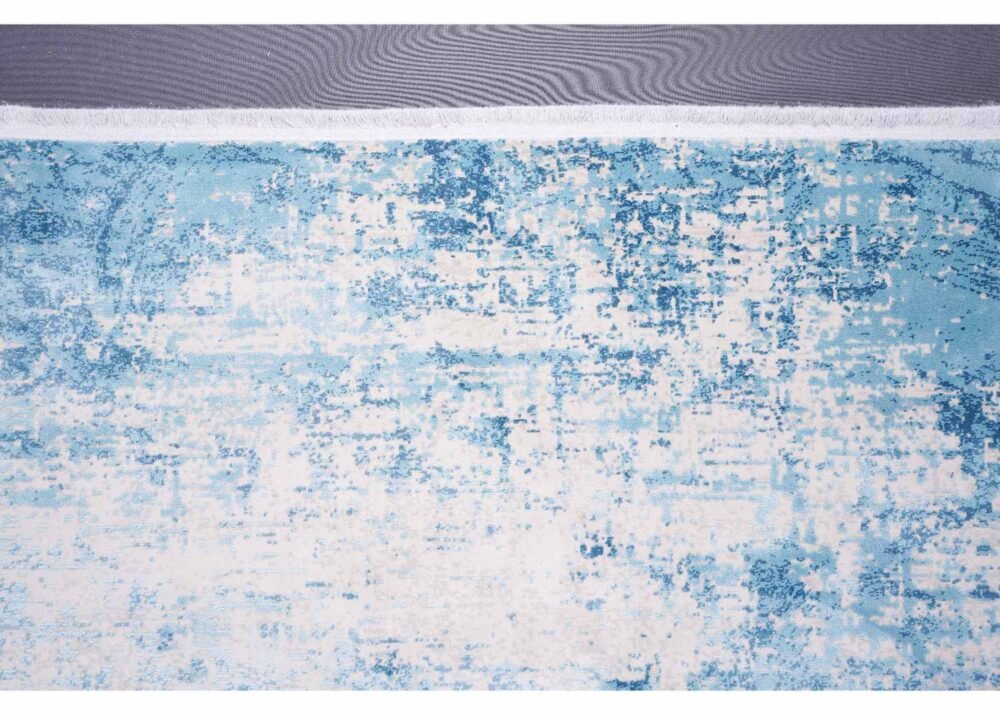 Abstract Pattern Blue Beige Rug for Modern Homes - 5.9x3.9 ft