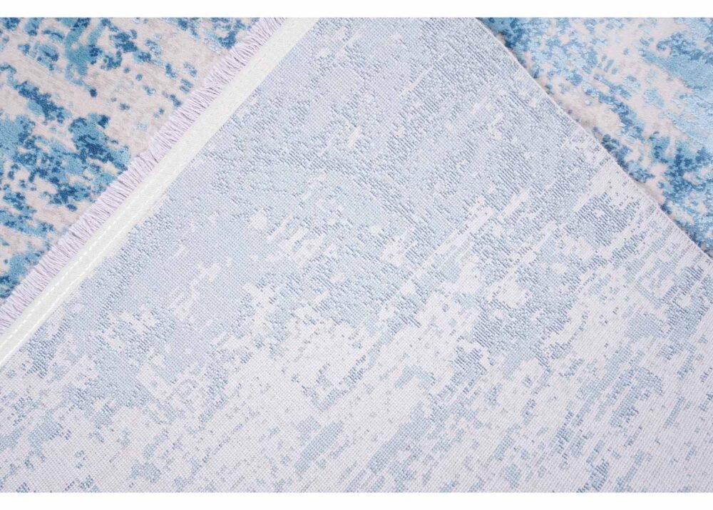 Abstract Pattern Blue Beige Rug for Modern Homes - 5.9x3.9 ft