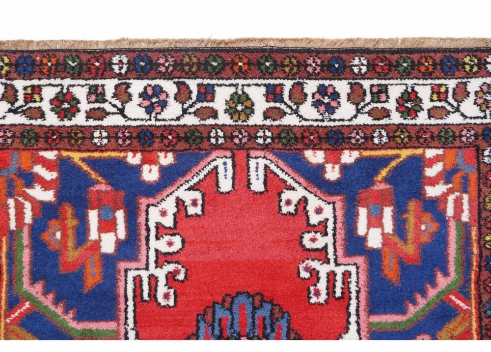 Anatolia Hand-knotted Red-Blue Authentic Rug 6x3 ft Traditional