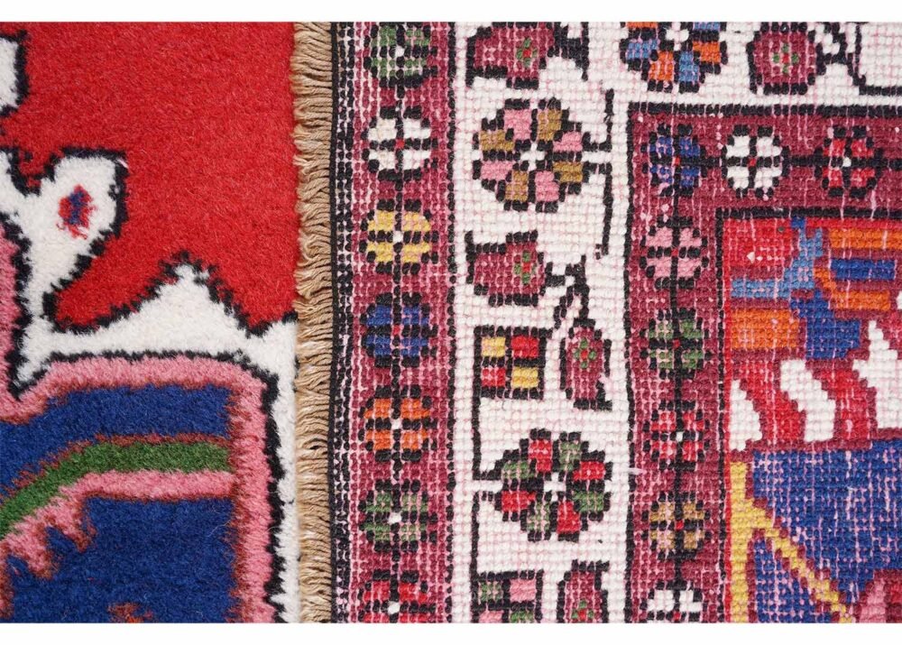 Anatolia Hand-knotted Red-Blue Authentic Rug 6x3 ft Traditional