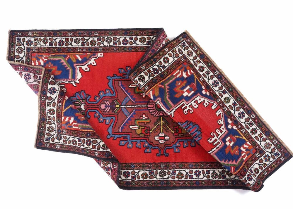Anatolia Hand-knotted Red-Blue Authentic Rug 6x3 ft Traditional