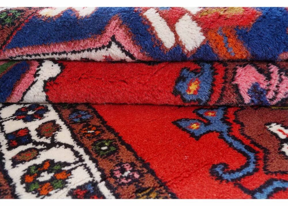Anatolia Hand-knotted Red-Blue Authentic Rug 6x3 ft Traditional