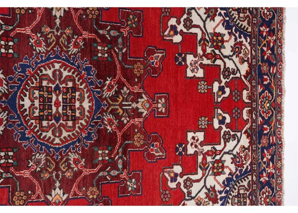 Anatolia Oriental Rug Red and Blue Traditional Handknotted 6x4 ft