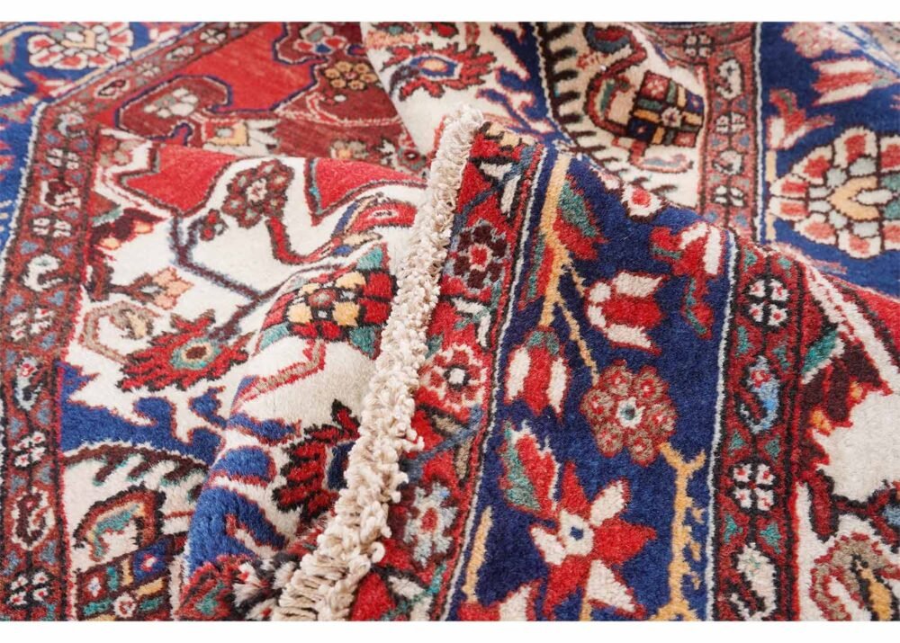 Anatolia Oriental Rug Red and Blue Traditional Handknotted 6x4 ft
