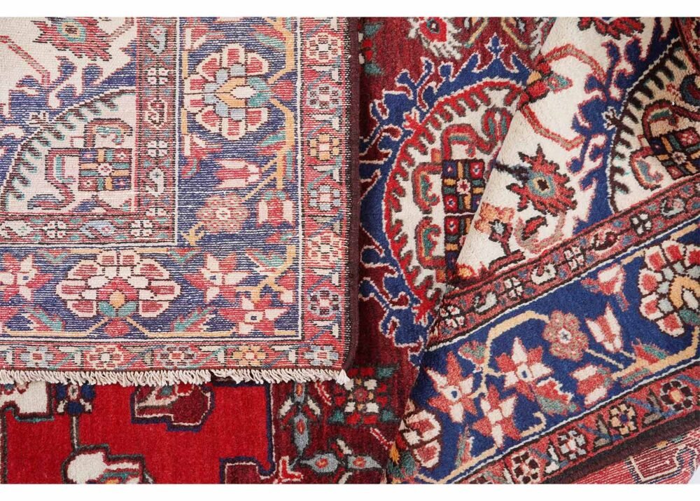 Anatolia Oriental Rug Red and Blue Traditional Handknotted 6x4 ft