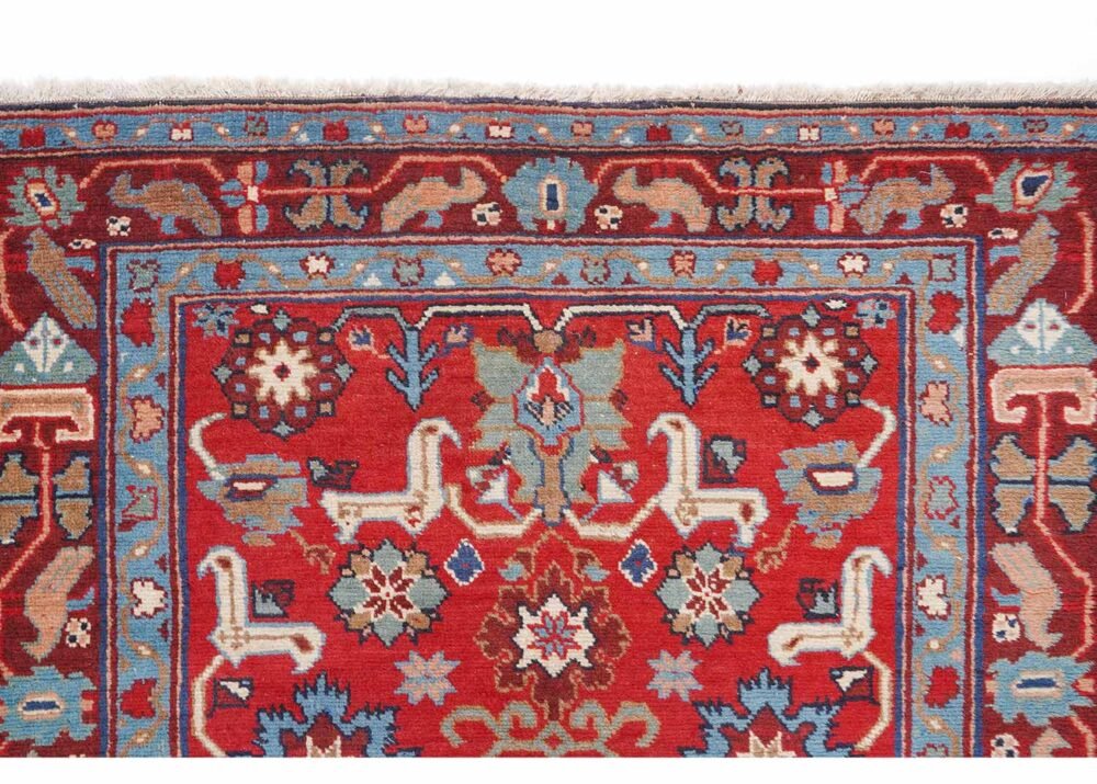 Anatolia Traditional Floral Outdoor Rug Red-Grey 5x3 ft Handknotted
