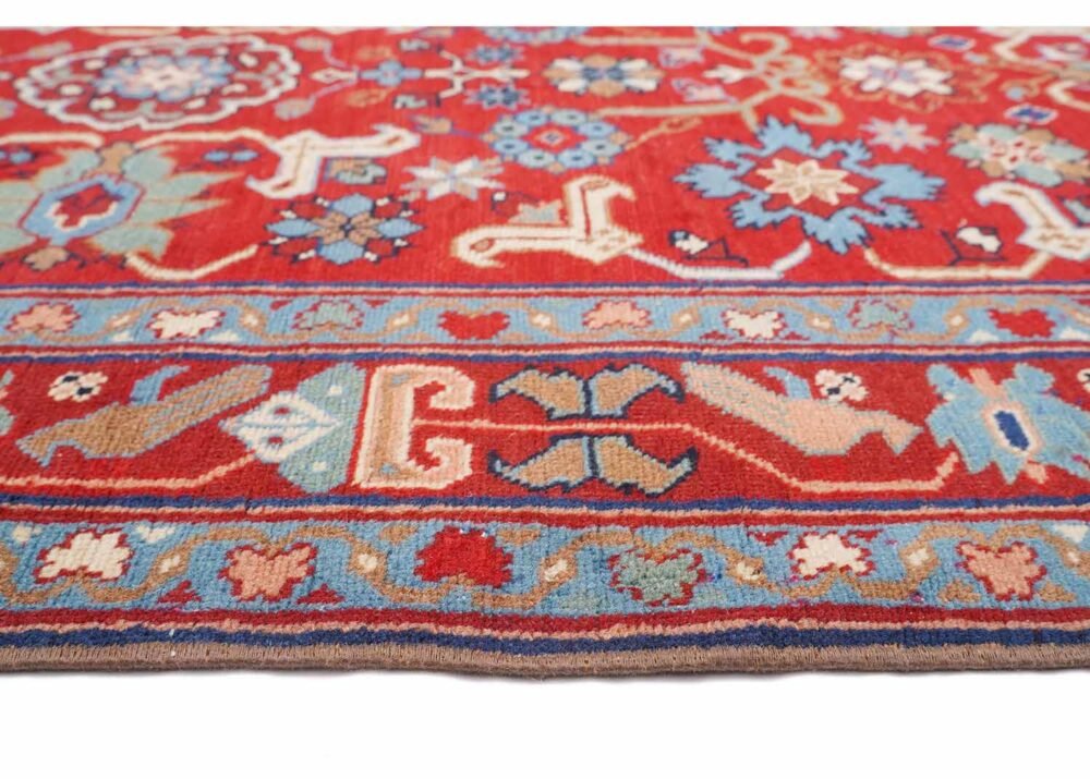 Anatolia Traditional Floral Outdoor Rug Red-Grey 5x3 ft Handknotted