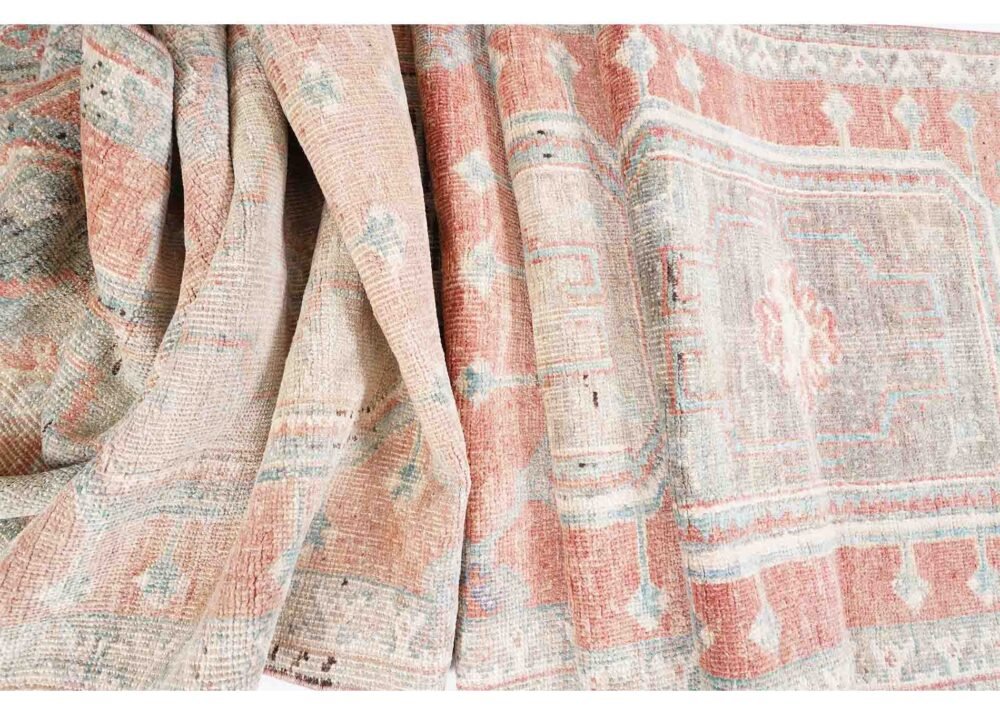 Anatolia Vintage Runners for Kitchen Hand-Knotted Red-Beige 13x12 ft
