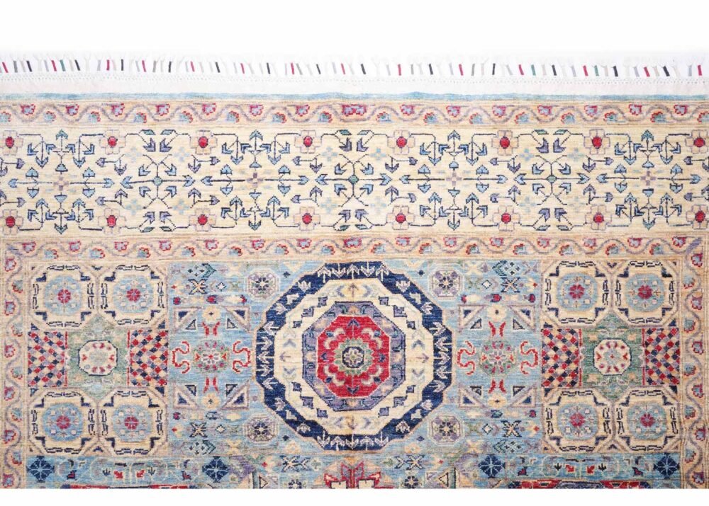 Authentic Memluk Geometric Pattern Traditional 10 x 6 Rug - Beige-Red
