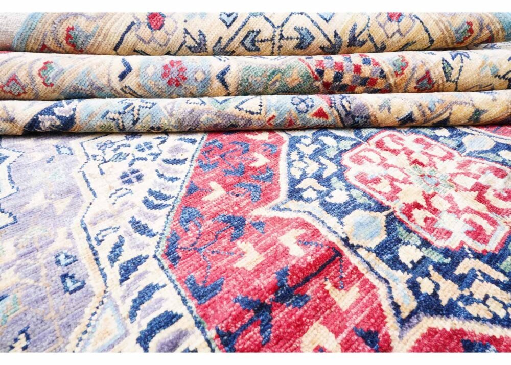 Authentic Memluk Geometric Pattern Traditional 10 x 6 Rug - Beige-Red
