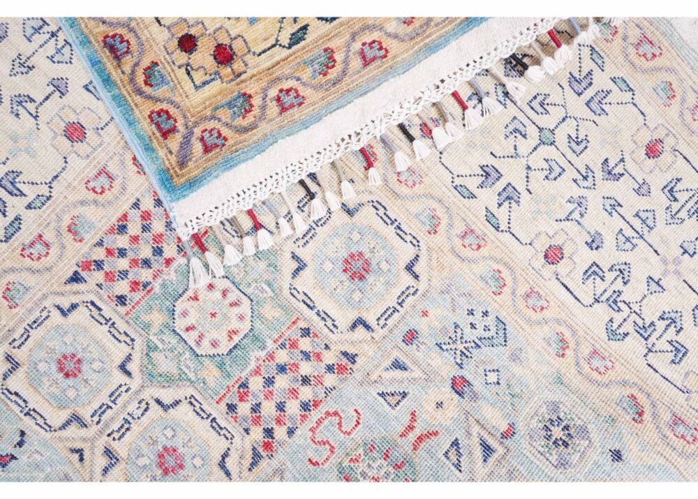 Authentic Memluk Geometric Pattern Traditional 10 x 6 Rug - Beige-Red