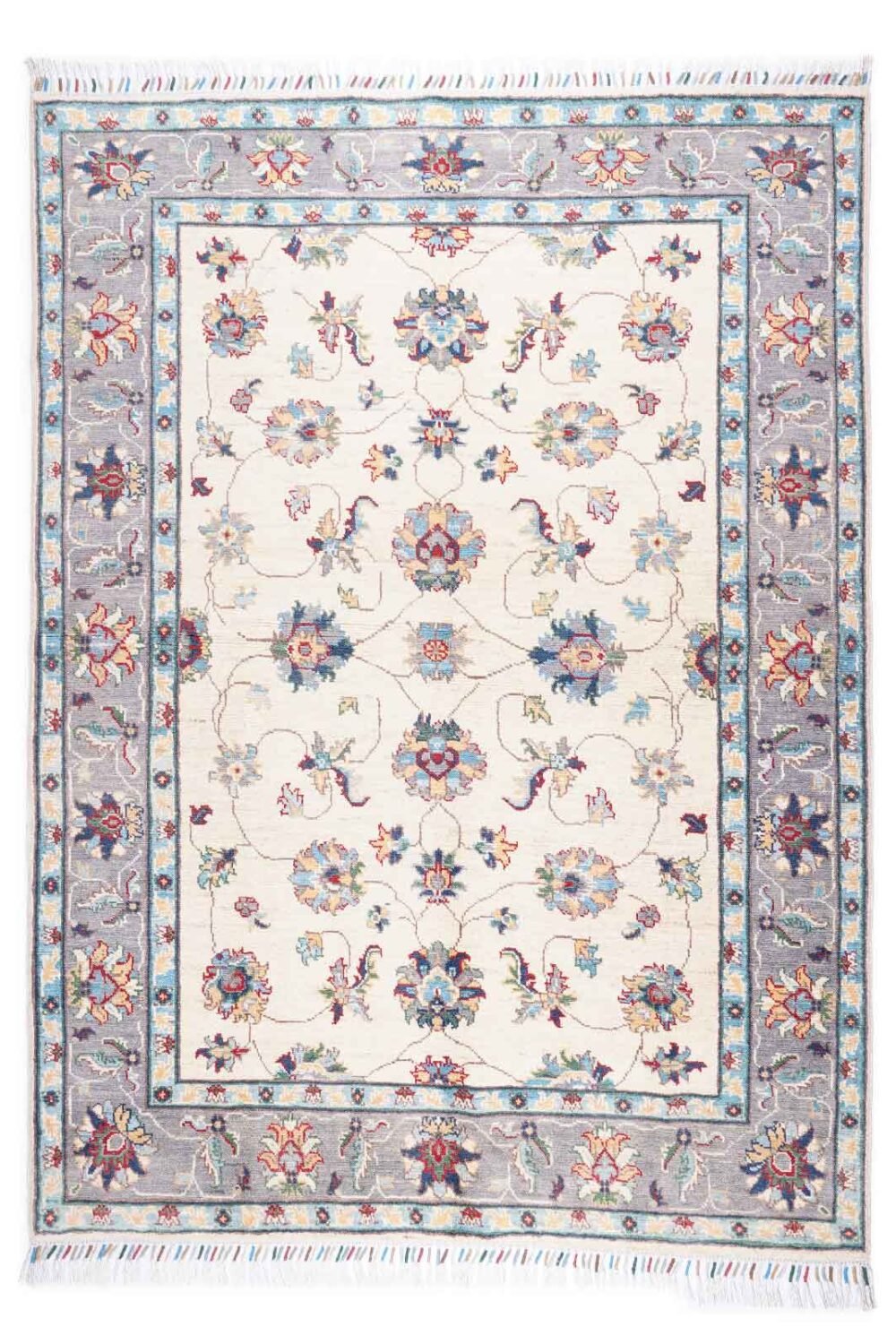 Beige Gray Area Rug Traditional Sultani Floral Pattern 4.5x4.8 ft - Rugs 1