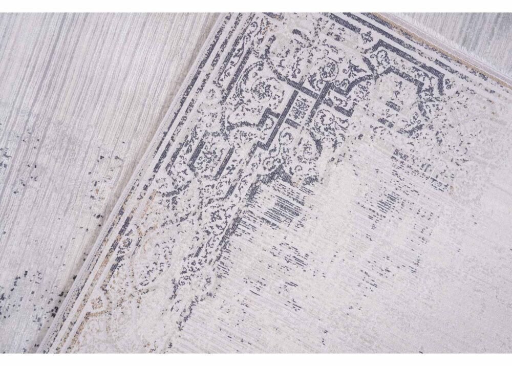 Beige-Grey Modern Contemporary Rug 5.9x3.9 ft Cotton-Bamboo