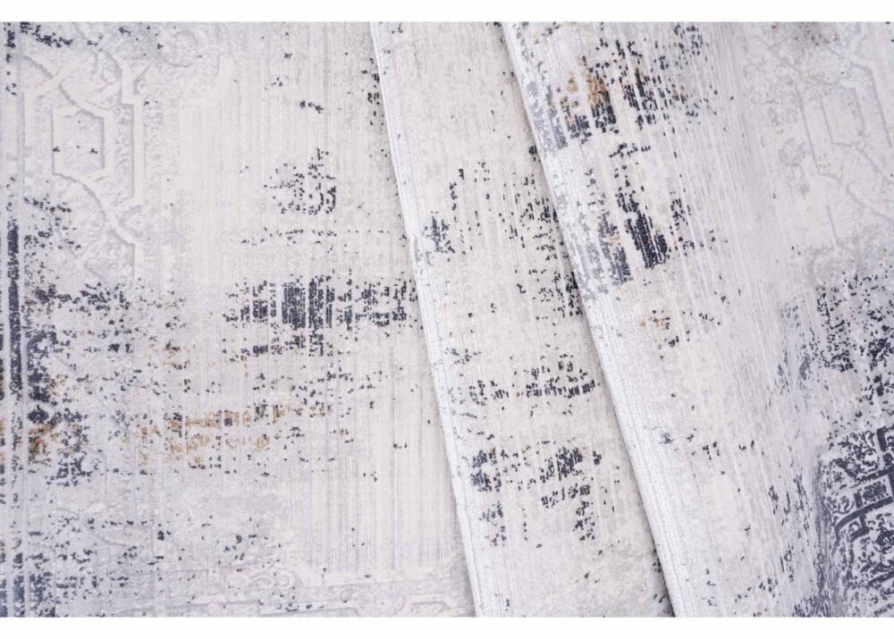 Beige-Grey Modern Contemporary Rug 5.9x3.9 ft Cotton-Bamboo