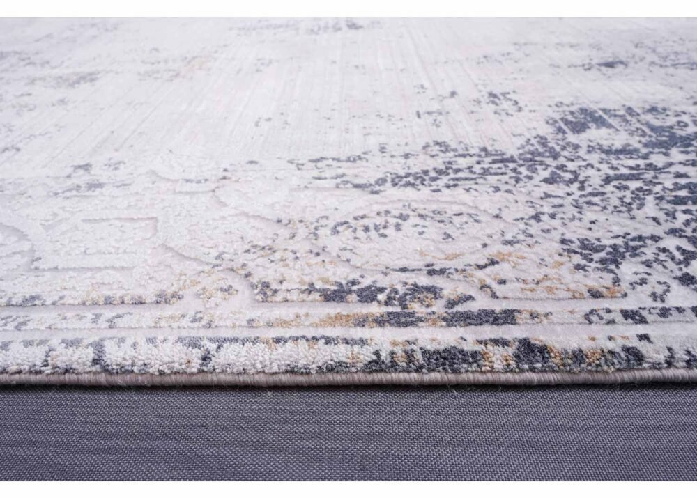 Beige-Grey Modern Contemporary Rug 5.9x3.9 ft Cotton-Bamboo