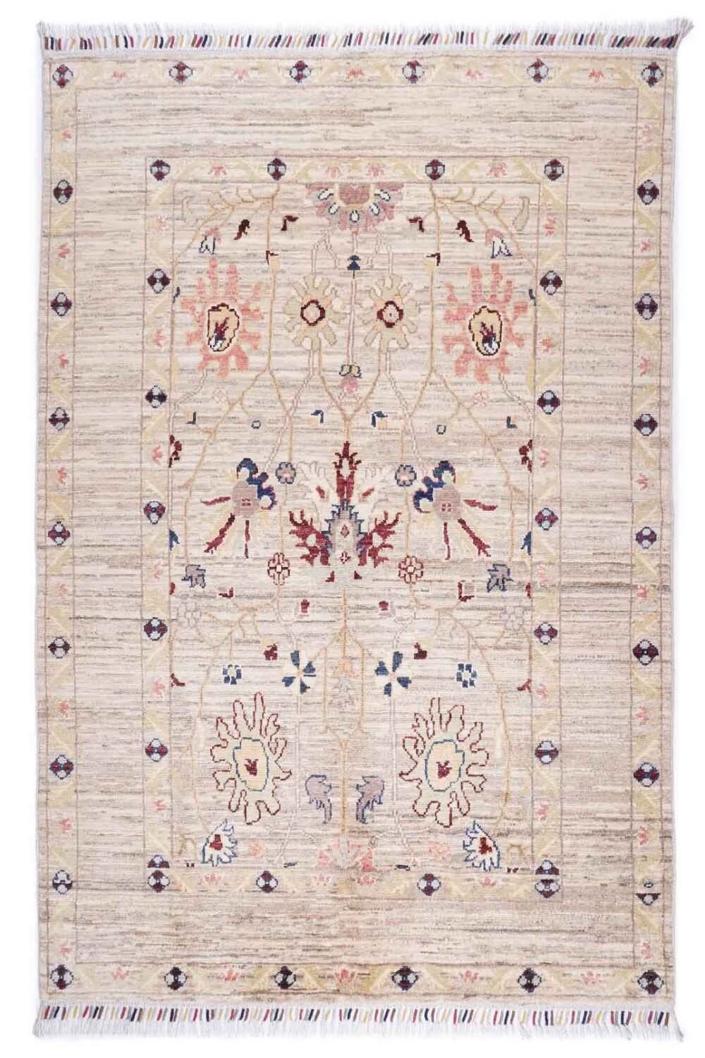 Beige Rugs for Living Room Traditional Sultani 5.9x4 ft Hand-Knotted - Rugs 1