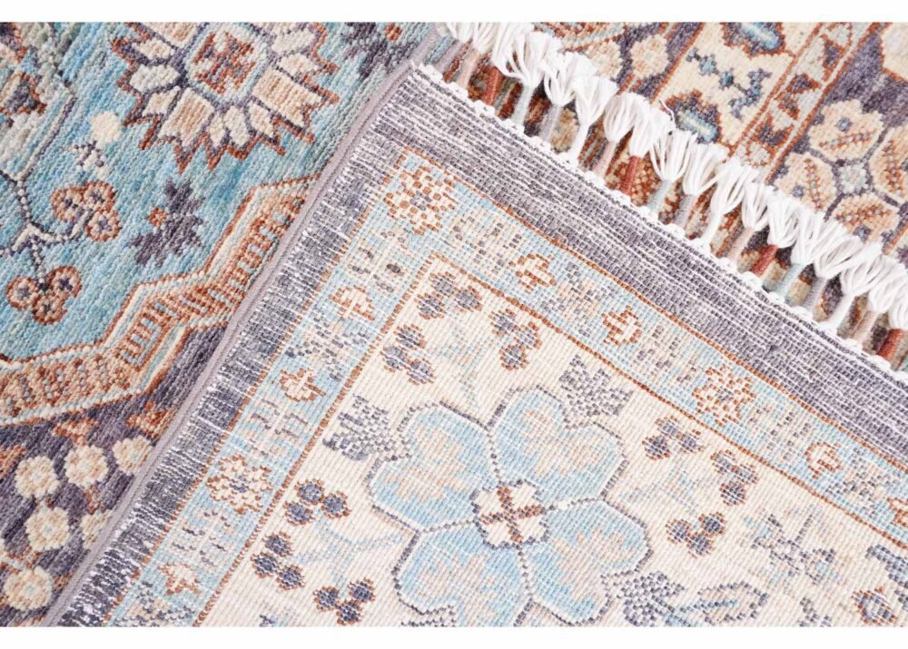 Beige Traditional Rug Geometric Pattern 7.8x5.8 ft Memluk