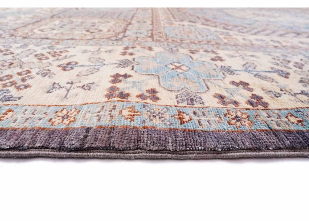 Beige Traditional Rug Geometric Pattern 7.8x5.8 ft Memluk