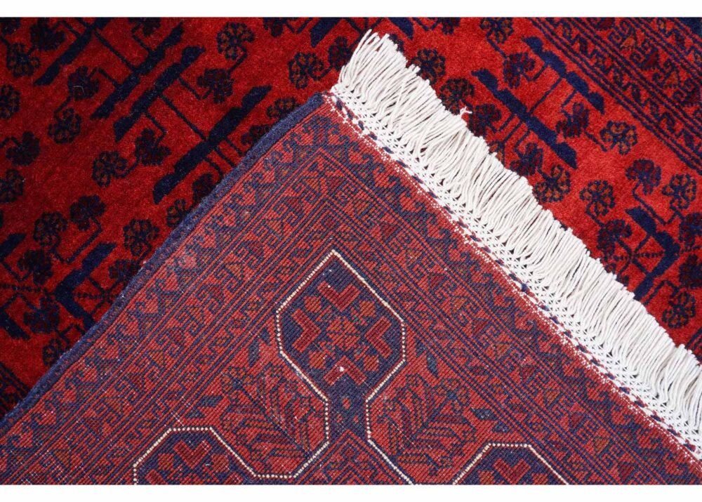 Bilicik Dark Red Area Rug 3.6x2.5 ft Traditional Handknotted Geometric
