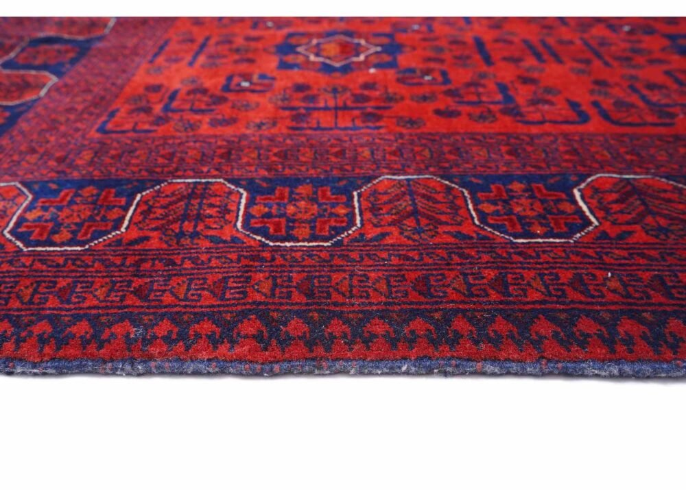 Bilicik Dark Red Area Rug 3.6x2.5 ft Traditional Handknotted Geometric
