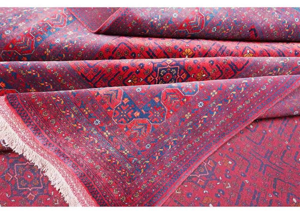 Bilicik Red Rugs for Dining Room 10.6x8 ft Traditional Handknotted