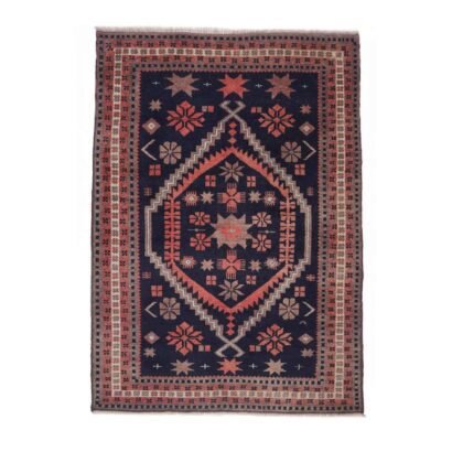 Black and Red Oriental Rug 4.6x3 ft Handknotted Traditional Yagcibedir - Rug 1
