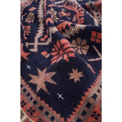 Black and Red Oriental Rug 4.6x3 ft Handknotted Traditional Yagcibedir - Rug 1