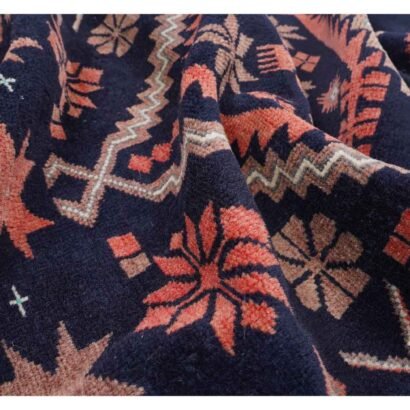 Black and Red Oriental Rug 4.6x3 ft Handknotted Traditional Yagcibedir - Rug 1