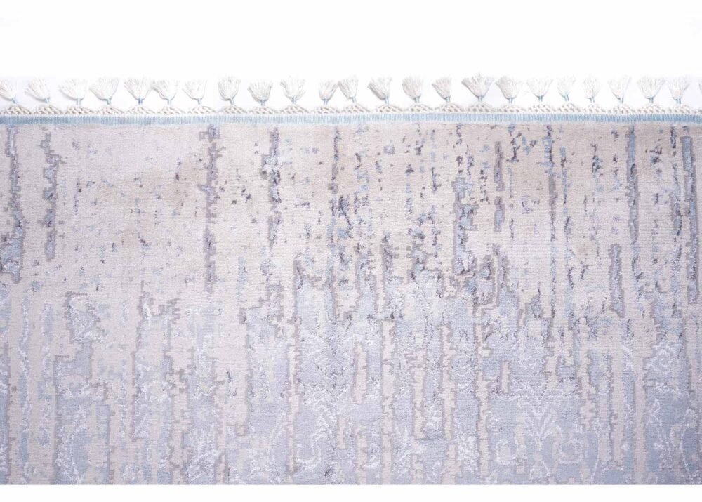 Blue Abstract Area Rug for Modern Interiors 6.3x9.3 ft Machine-Made