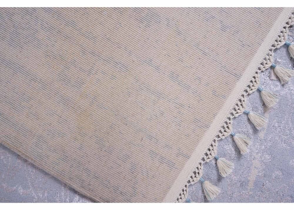 Blue Abstract Area Rug for Modern Interiors 6.3x9.3 ft Machine-Made