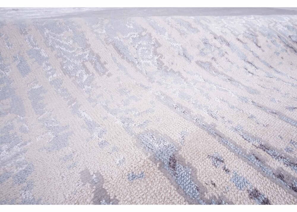 Blue Abstract Area Rug for Modern Interiors 6.3x9.3 ft Machine-Made