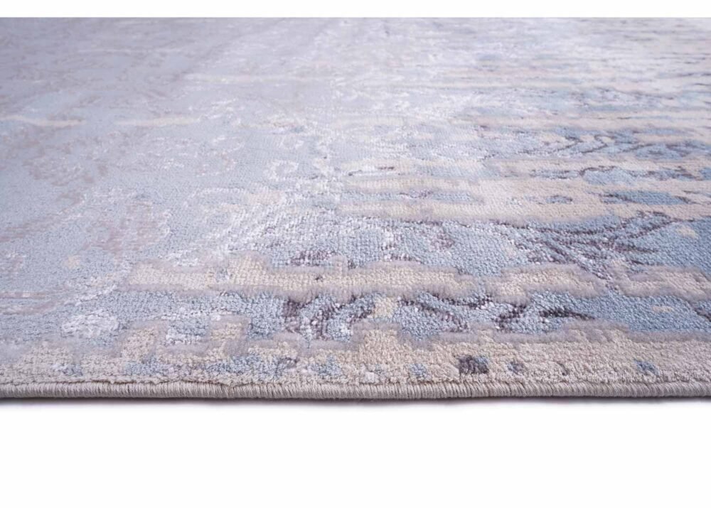 Blue Abstract Area Rug for Modern Interiors 6.3x9.3 ft Machine-Made