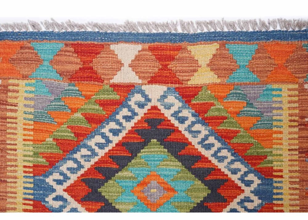 Bright Colors Kayseri Kilim Wall Art 3.7x2.5 ft Handwoven with Wool