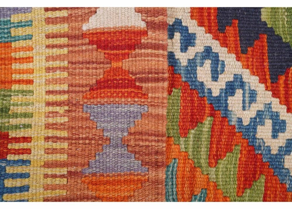 Bright Colors Kayseri Kilim Wall Art 3.7x2.5 ft Handwoven with Wool