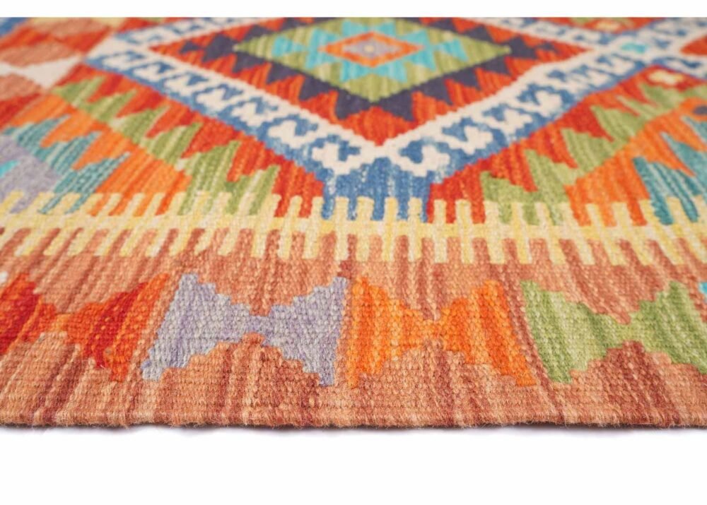 Bright Colors Kayseri Kilim Wall Art 3.7x2.5 ft Handwoven with Wool