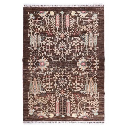 Brown Beige Rug Floral Pattern 7.8x5.6 ft Traditional Sultani - Rugs 1