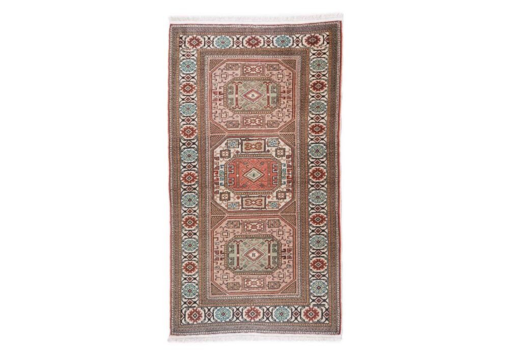 Brown Vintage Rug Hand-Knotted 3x6 ft Traditional Oriental Kayseri - Rug 1