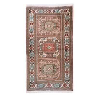 Brown Vintage Rug Hand-Knotted 3x6 ft Traditional Oriental Kayseri - Rug 1