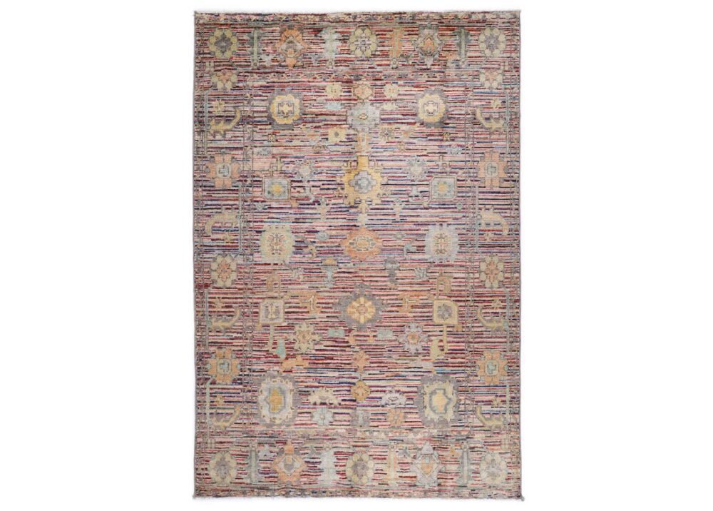 Colorful Boho Rug Traditional Hand-Knotted Gabe 7.2x4.9 ft - Rugs 1