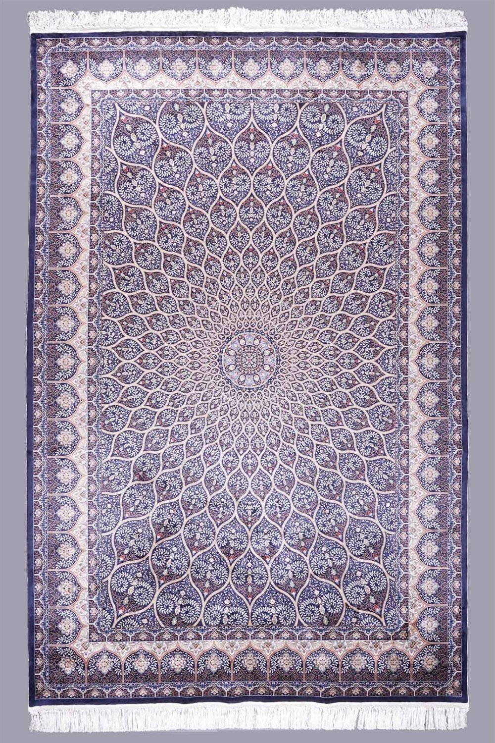 Contemporary Purple Medallion Bambo Silk Carpet 10x6 ft